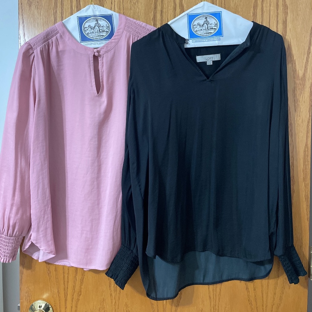 2 satin blouses from Loft